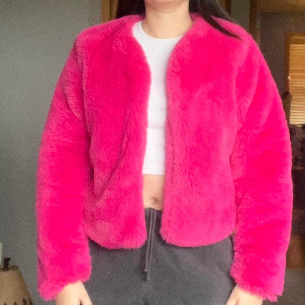 Pink Faux Fur Jacket